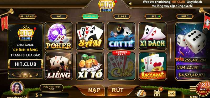 Catte Hitclub là game bài ăn khách được đông đảo hội viên tham gia