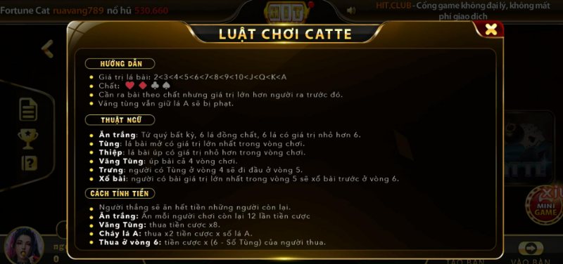 Học cách chưng bài Catte và nên giữ lại lá bài mạnh ở cuối cùng