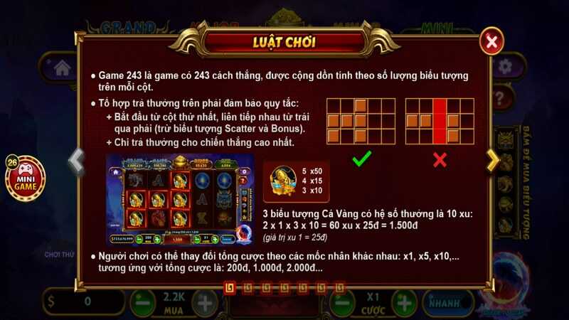 Luật chơi được quy định chi tiết tại cổng game để bạn tham khảo