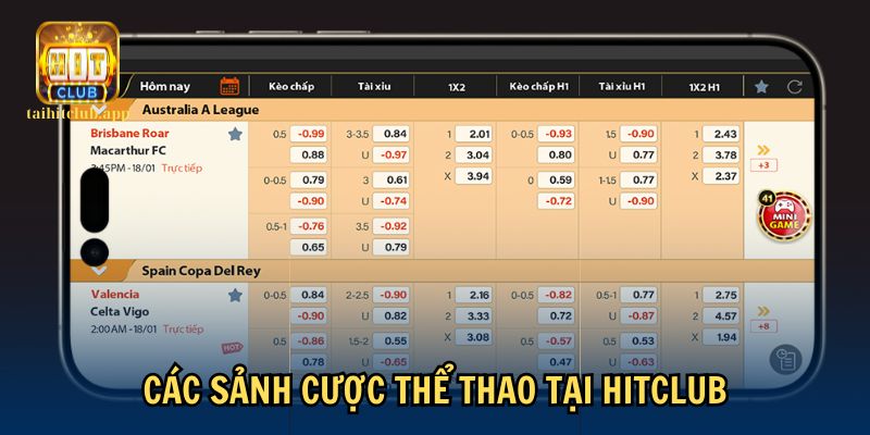 Giới thiệu về 3 sảnh cược thể thao tại HitClub