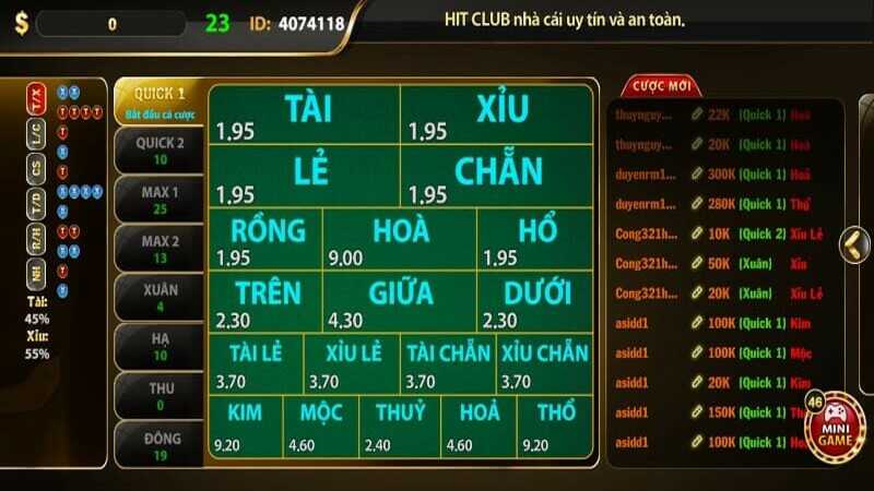 Đa dạng các hình thức cược tại tựa game keno