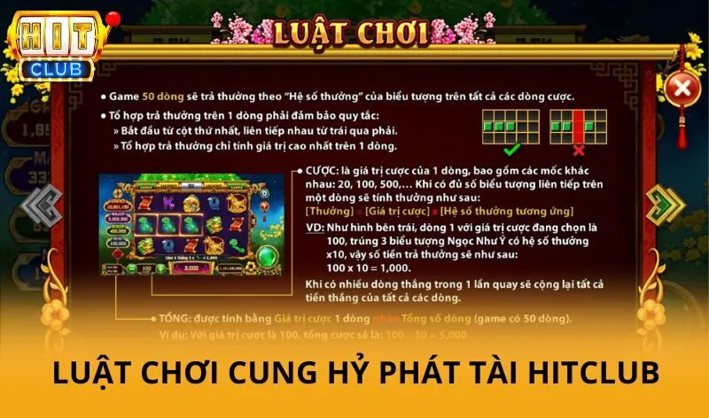 Cung hỷ phát tài hitclub - Không khí may mắn, tỷ lệ săn hũ siêu khủng 2 Luật chơi cung hỷ phát tài HitClub