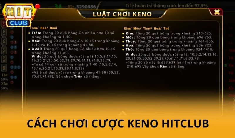 Keno hitclub - Trò chơi dự đoán số hấp dẫn, kiếm tiền từ con số 3 Cách chơi cược Keno HitClub